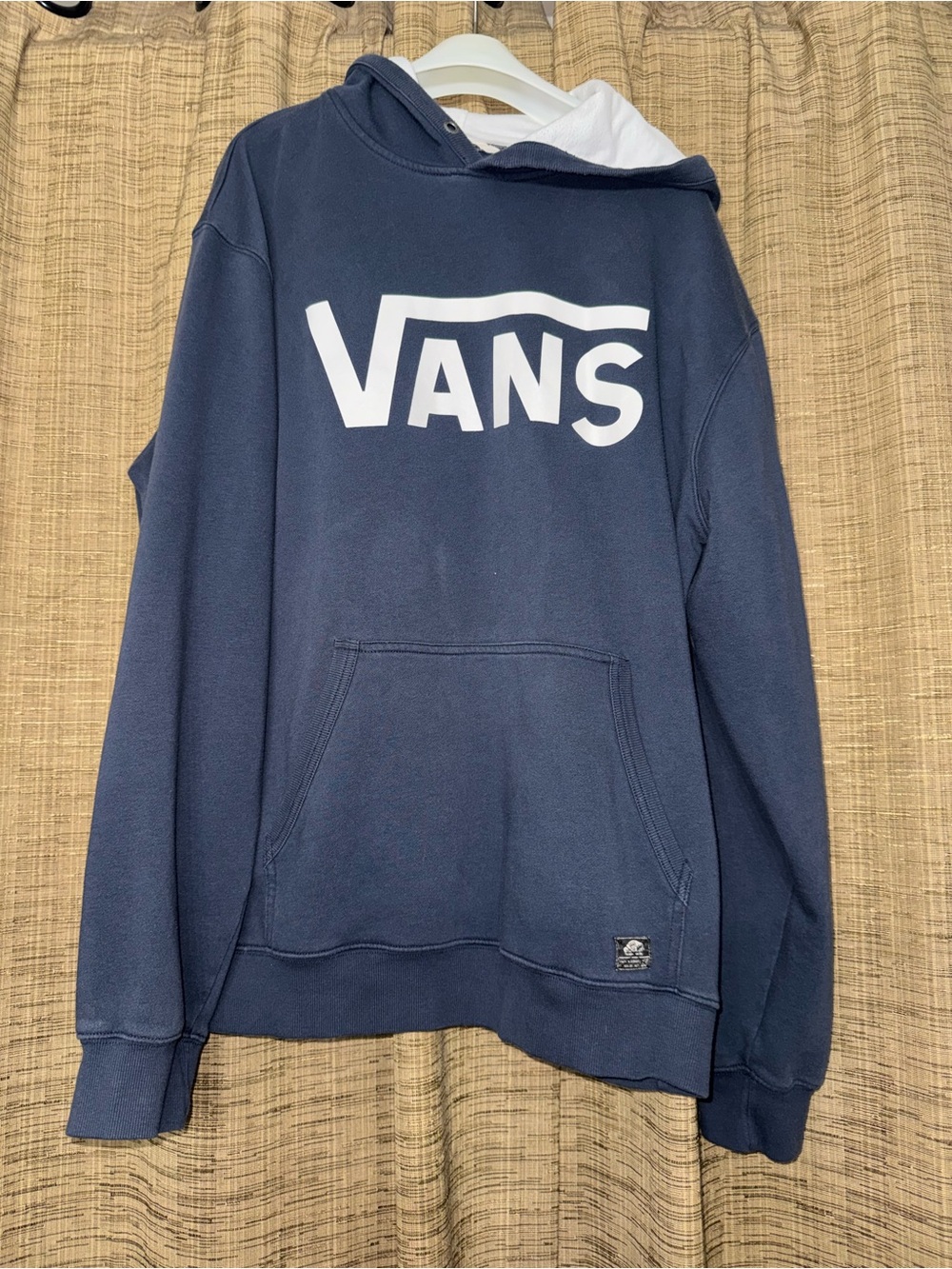 Vans Men's Navy Logo Hoodie in navy